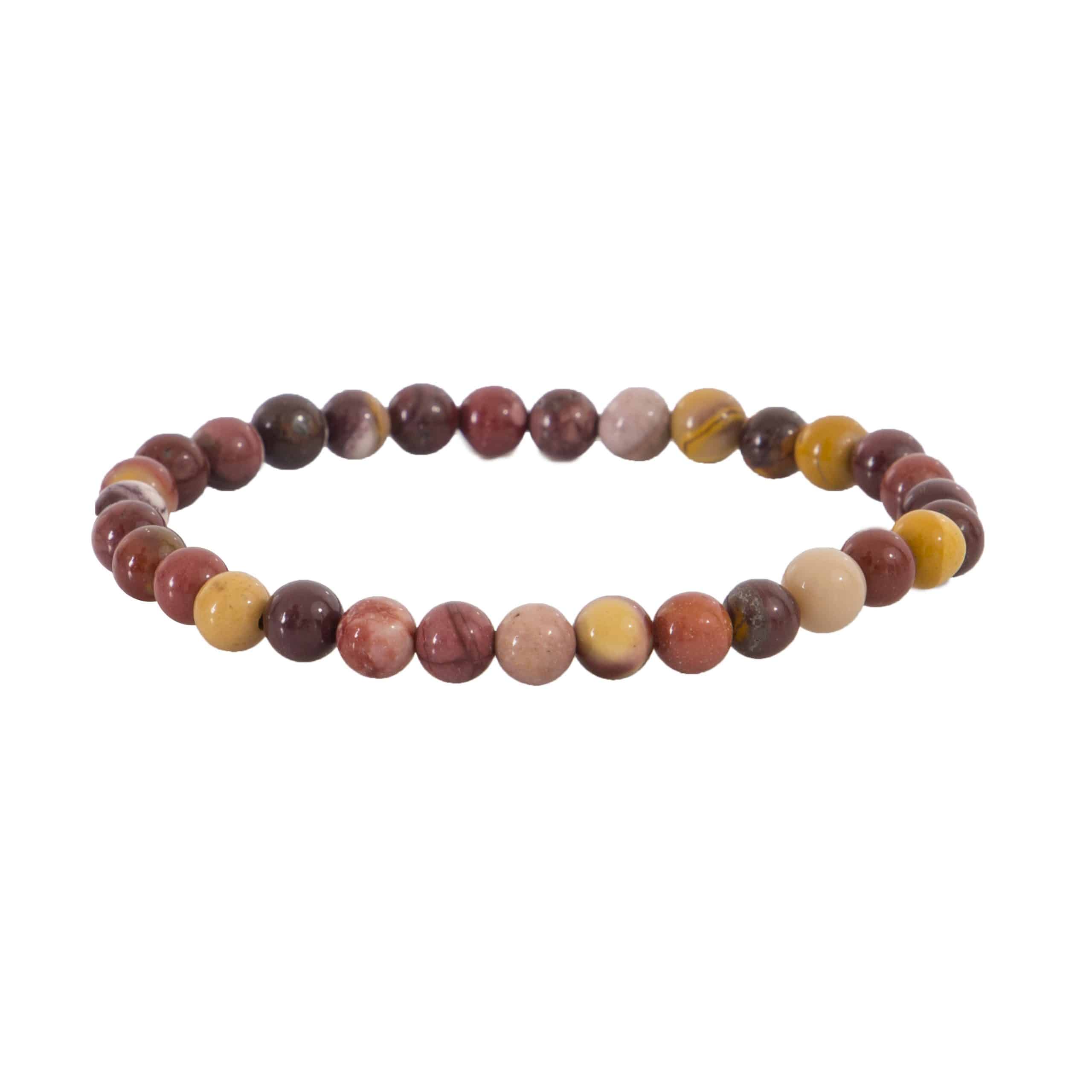 Bracelet Pierres Naturelles – Jaspe Mokaïte – Chips Baroque – Courage, Confiance – Ref 4