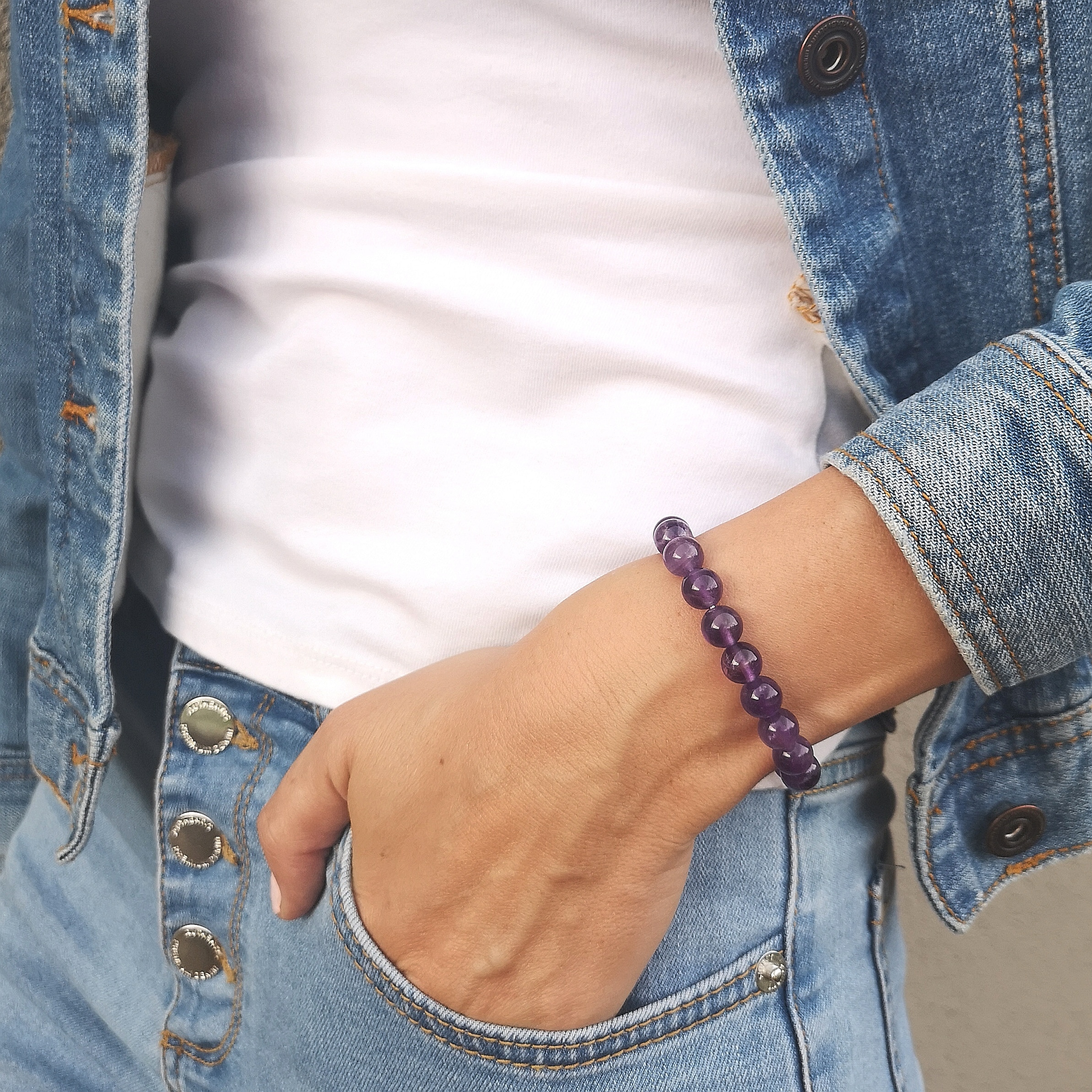 Bracelet Améthyste💜/ en pierre naturelle / Madagascar - LOVAPI