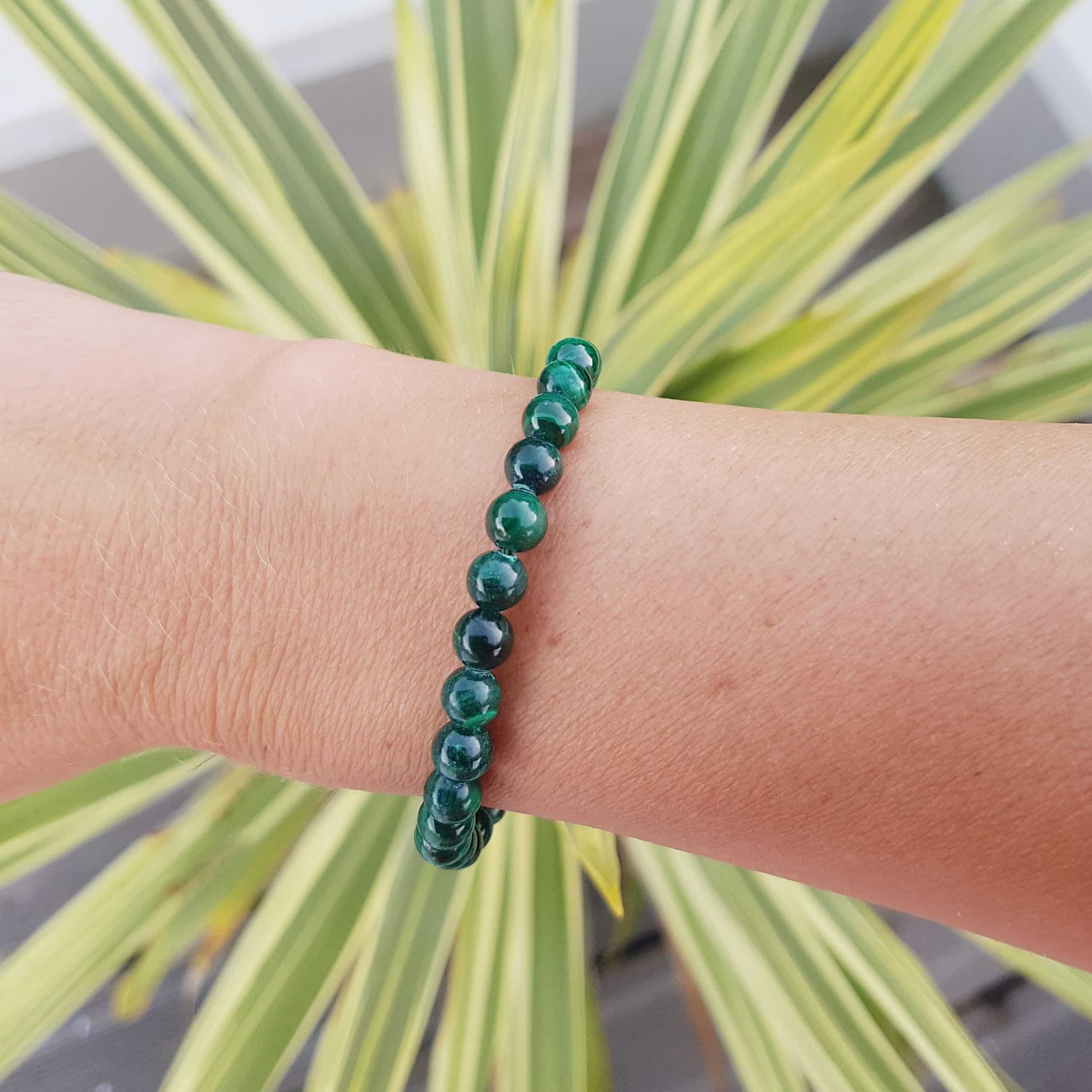 Bracelet Malachite 6mm Pierre idéale pour bien vivre le confinement